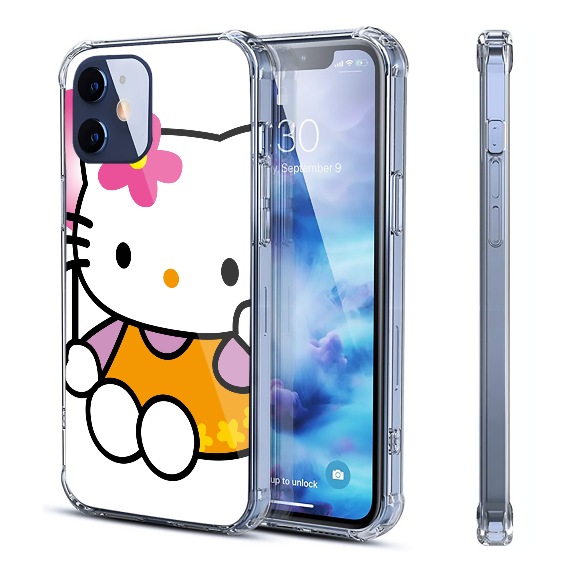 （画像用） Hello Kitty ハローキティ 【iPhone 12シリーズ対応】透明スマホケース（クリアソフトケース）